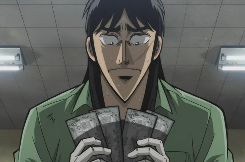 Kaiji jouant au Mahjong